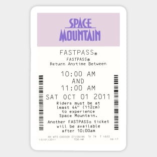 Space Mountain Fast Pass Sticker